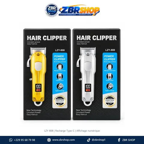 Tondeuse à cheveux LZY-808 (Power Clipper, Type-C, Écran LED)