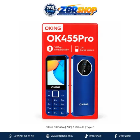 Téléphone Portable à Touches OKING OK455Pro Écran 2,8" Double SIM Batterie 2500 mAh avec Port Type-C