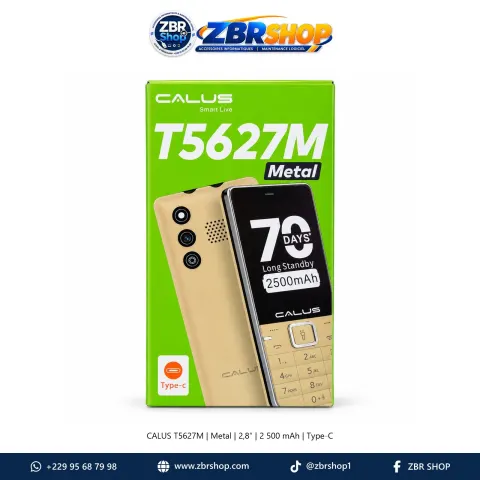 Téléphone Portable à Touches CALUS T5627M Metal Écran 2,8" Batterie 2500mAh avec Port Type-C