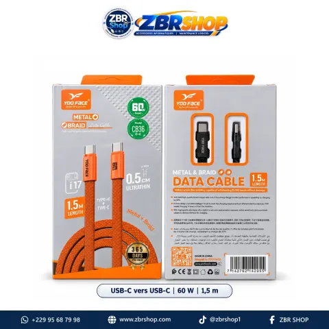 Yoo Face Cable CB36 USB-C to C / Lightning