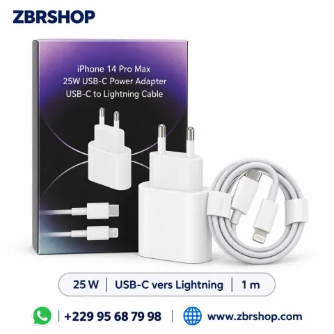 Chargeur USB-C 25 W avec câble Lightning 1 m