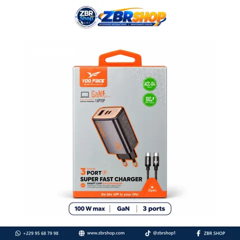 Chargeur YOO FACE ACC-04 GaN 100 W