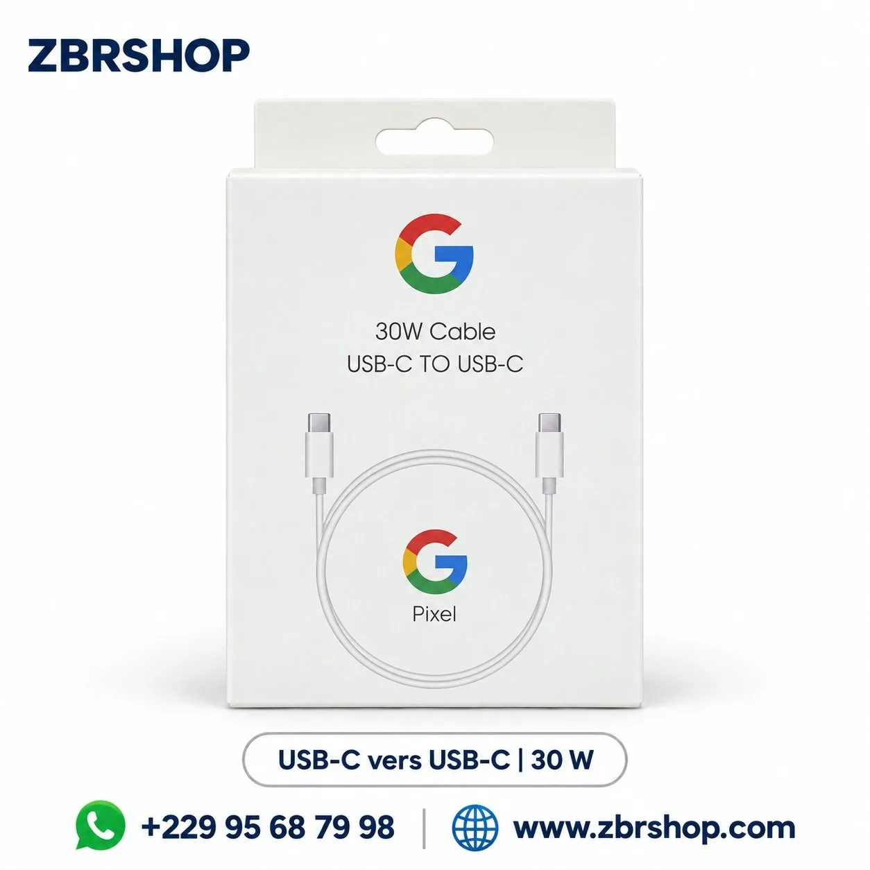Câble Google Pixel 30W USB-C vers USB-C
