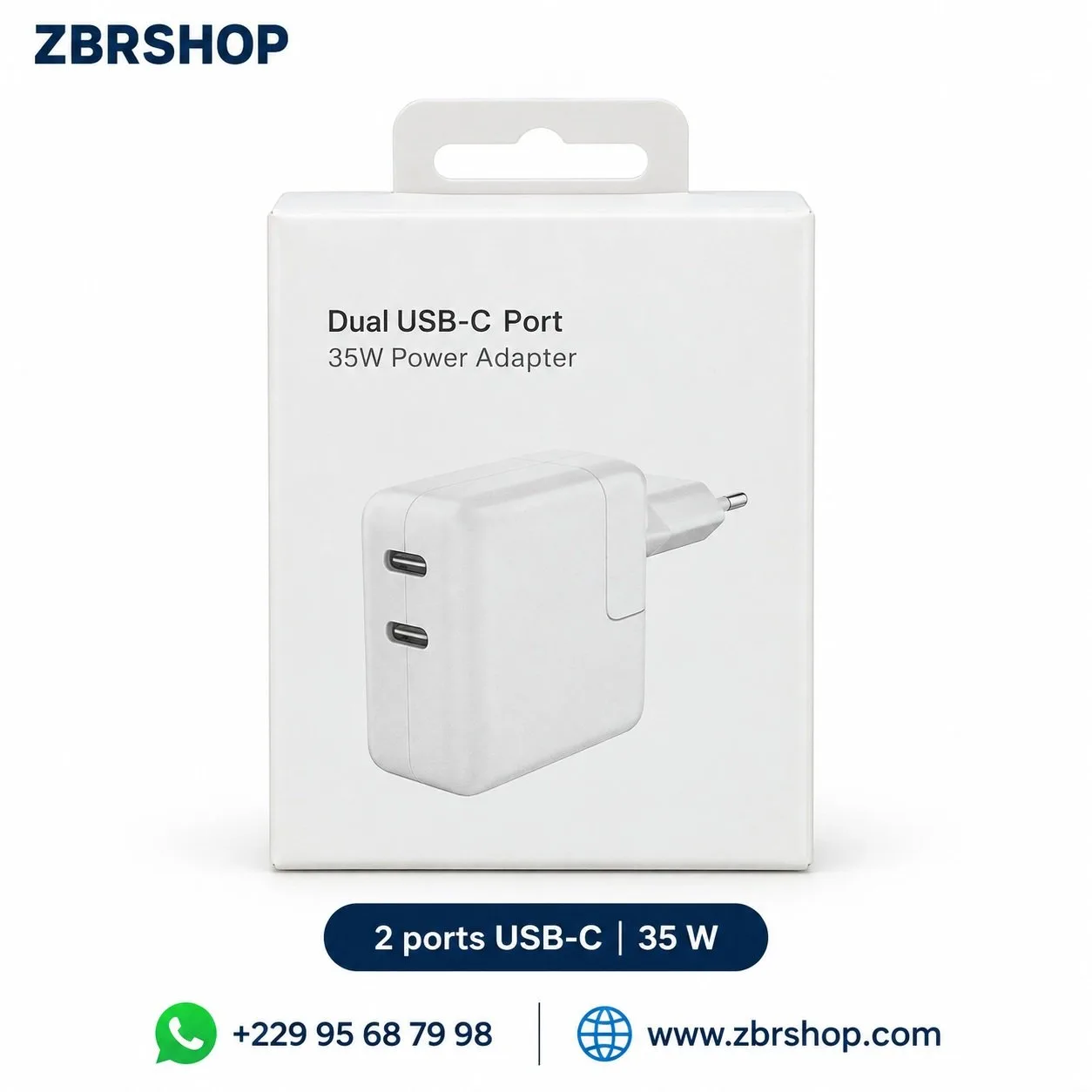 Chargeur secteur double port USB-C 35W
