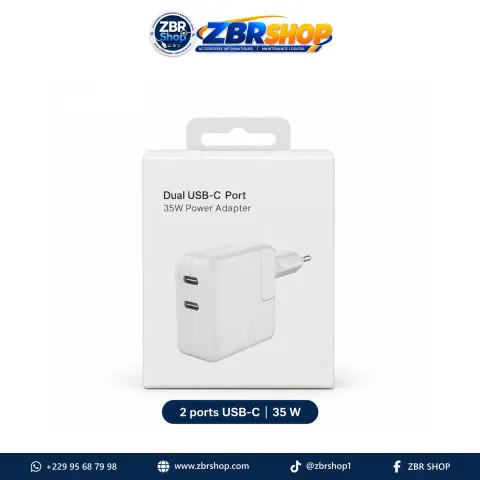 Chargeur secteur double port USB-C 35W