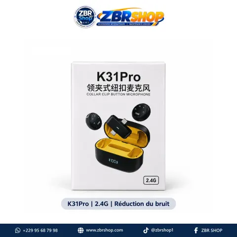 Microphone sans fil K31 Pro (2.4G, avec boîtier de charge)