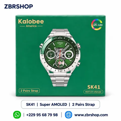 Montre connectée Kalobee America SK41 (Écran AMOLED, 2 Bracelets)