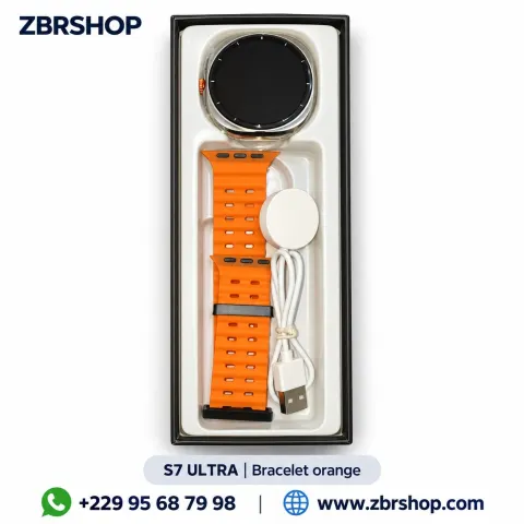 Montre connectée S7 Ultra (Bracelet Orange, Écran Tactile)