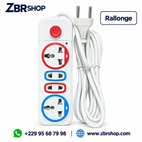 Rallonge électrique multiprise (4 prises universelles, interrupteur)
