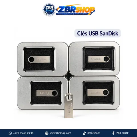 Clé USB SanDisk (Capacités de 2 Go à 128 Go, vitesse jusqu'à 100 Mo/s)